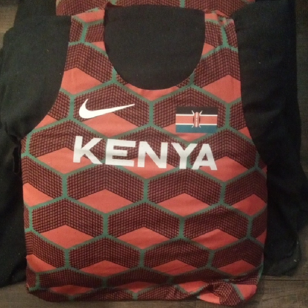 Nike Kenya Red and Black Running Tank